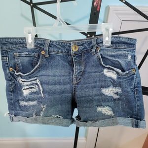 Distressed Jean shorts